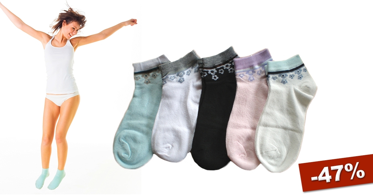 5 pár mintás női nyári zokni 