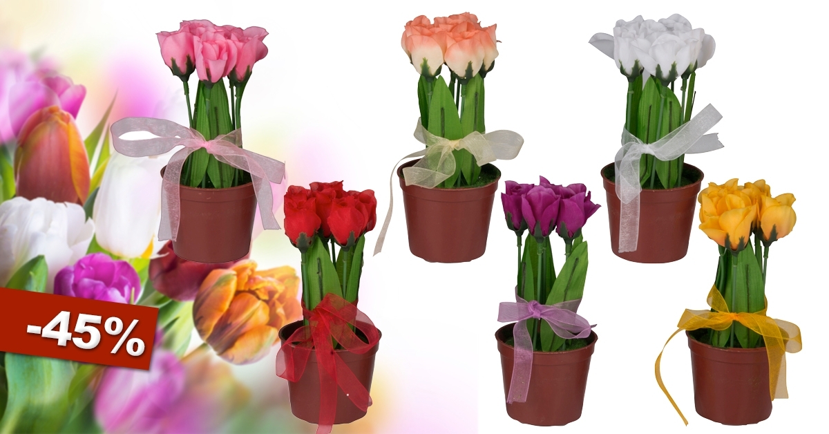 Mű tulipánvirág 6 féle színben