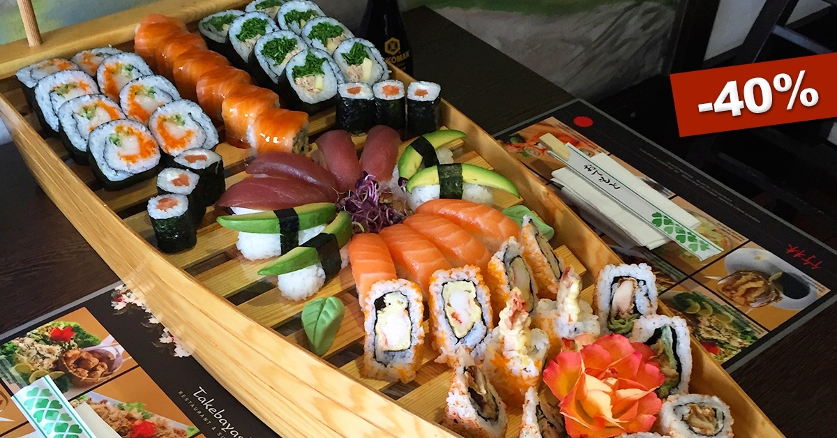 52 darabos sushi kóstolóhajó