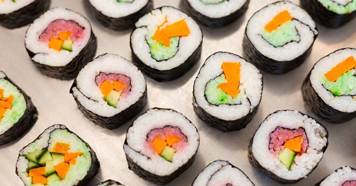Vegán sushi tál