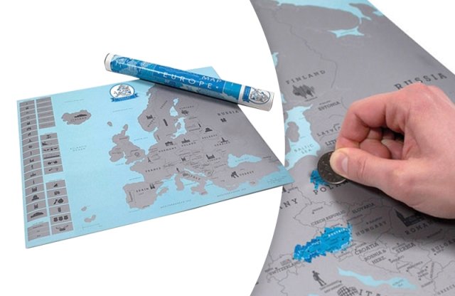 Európa kaparós térkép díszdobozban