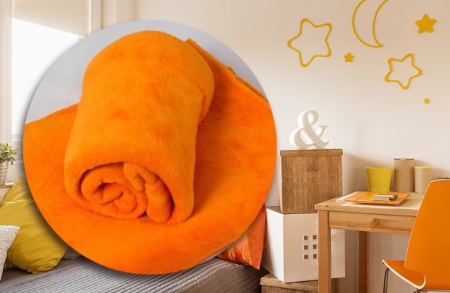Smartex Corall Fleece, Polár takaró, 200x230 cm, narancs + több színben