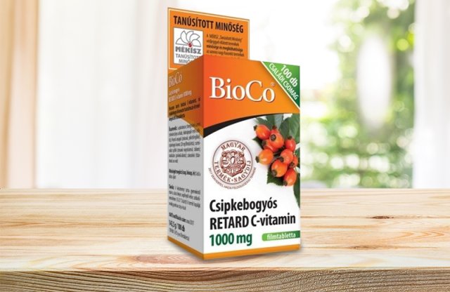 BioCo Csipkebogyós Retard C-vitamin 1000 mg, 100 db tabletta + többféle vitamin