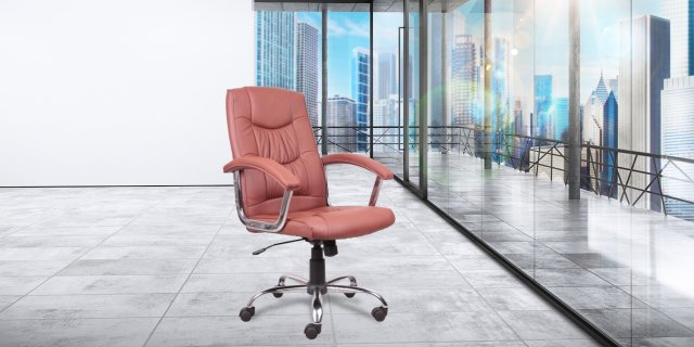 LIONEL irodai szék, világosbarna textilbőr