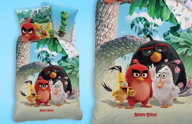 3 részes pamut ágyneműhuzat, Angry Birds palm beach + más minta