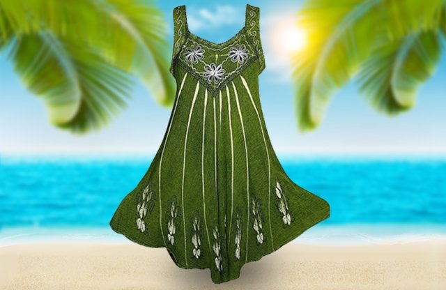 Indiai nyári ruha, zöld + más színekben