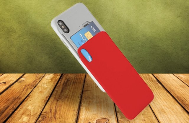 Mercury iPhone X kártyatartós védőtok, piros + több színben