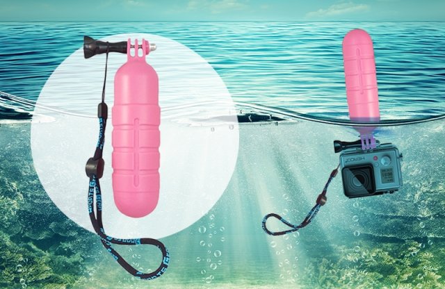 Úszóbólya sportkamerákhoz csuklópánttal és rögzítőcsavarral, pink + több színben
