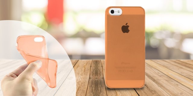 iPhone 5/5S szilikon védőtok, 0,33 mm, narancs + több színben