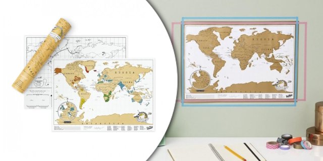 Scratch Map - kaparós térkép világutazóknak - mini változatban