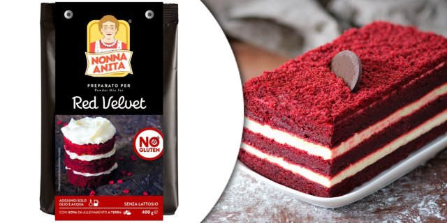 Nonna Anita, glutén és laktózmentes Red Velvet (vörösbársony torta) por 400 g