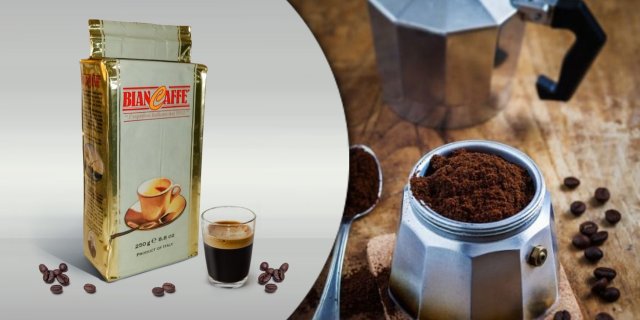 Biancaffe Intenso darált pörkölt kávé, vákuumcsomagolt, 250 g