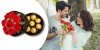 BoxEnjoy: fekete búrás virágdoboz desszerttel - Szappanrózsa és Ferrero Rocher