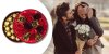 BoxEnjoy: nagy piros búrás virágdoboz desszerttel - szappanrózsa és Ferrero Rocher