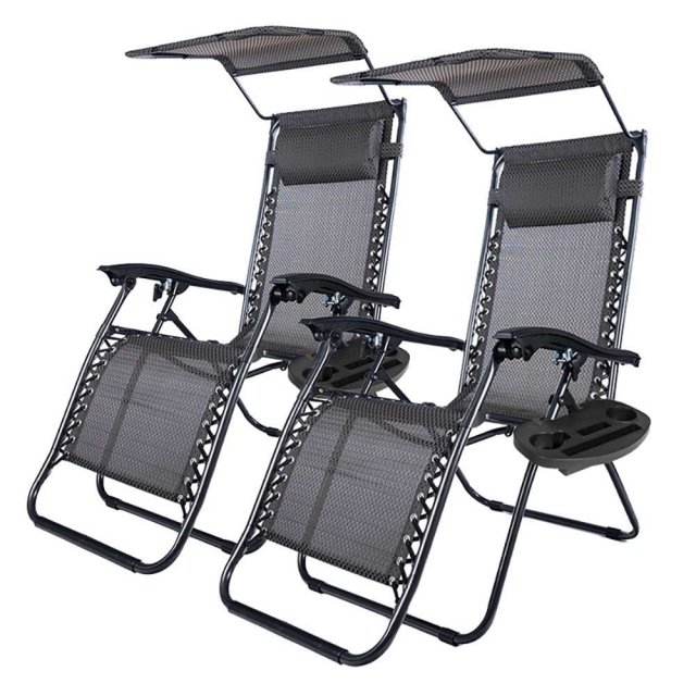 Timeless Tools Zéró gravitáció szék napellenzővel és pohártartóval 2 db, több színben-fekete