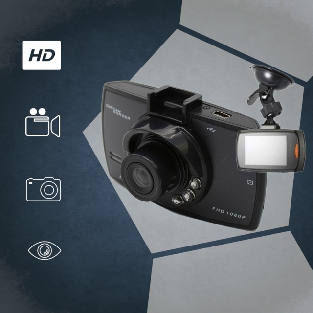 Kompakt Full HD autós kamera, fekete